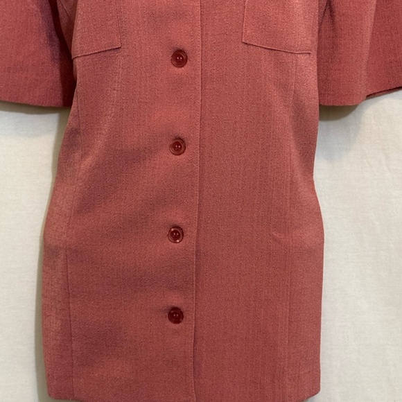 A-82 Alfred Dunner PLUS SIZE 14 Pink Short‎ Sleeve Button Down Blouse - Picture 2 of 16